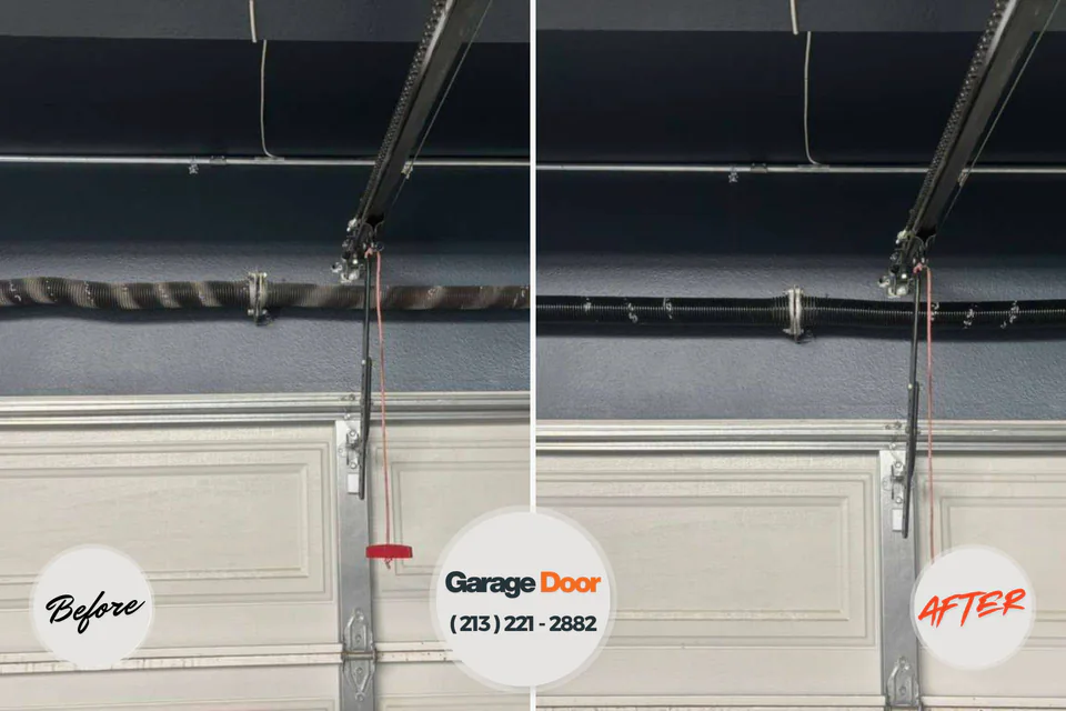 Before and after: garage door repair Marks, MS